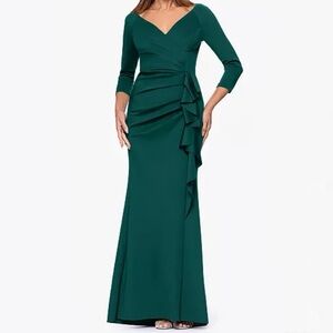 New Xscape Lexi 3/4 Sleeve Scuba Ruched Side Dress Size 14